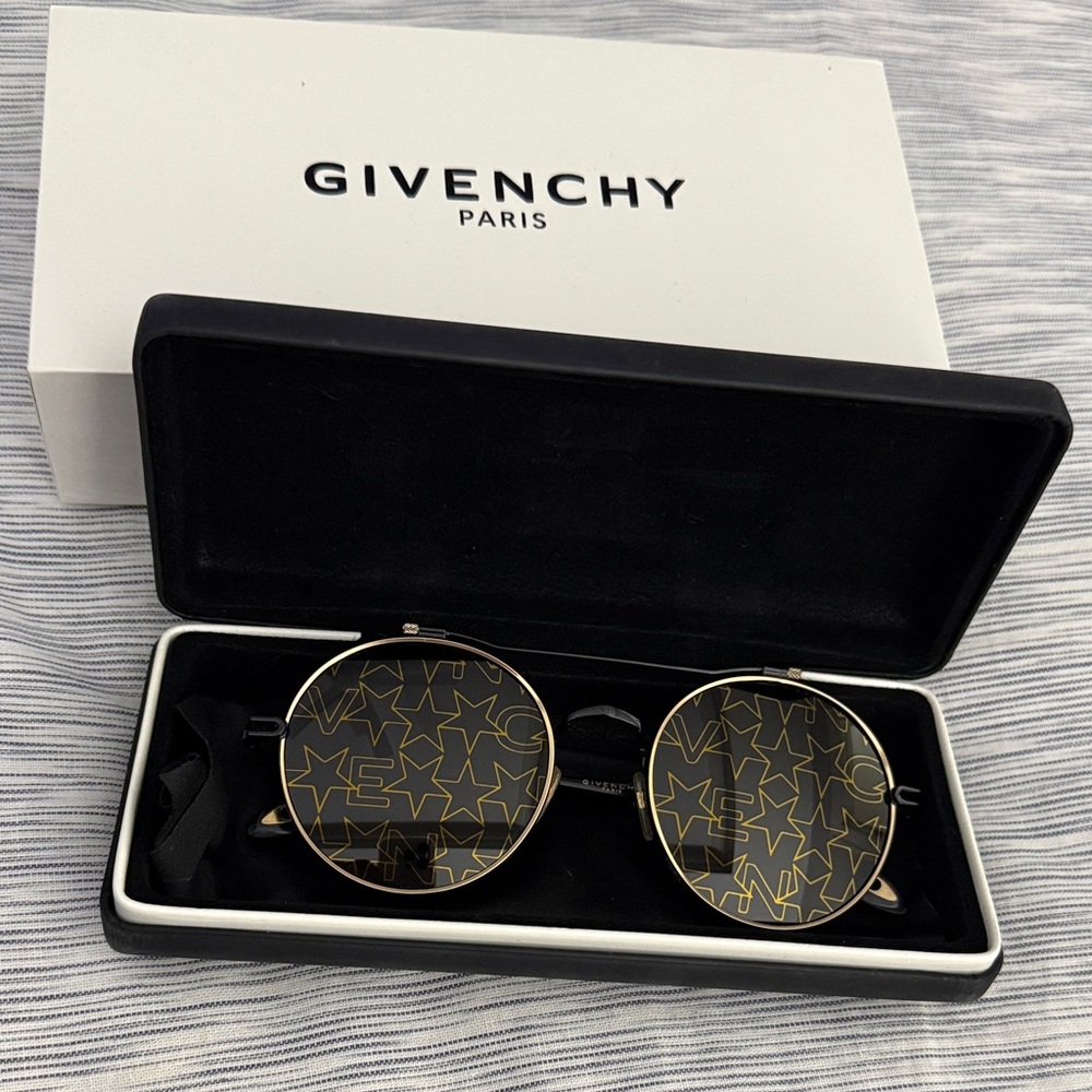 Givenchy Star Pattern Black and Gold Sunglasses
